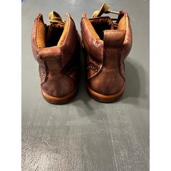 Bed|Stü Men's Brentwood Brown Leather Lace Up Boots, Size 9, Excellent Pre-Owned - Picture 4 of 6